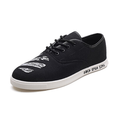 

Damaizhang Men Lace Up Casual Shoes High Quality Soft Fashion Loafer Graphic Design Canvas Shoes