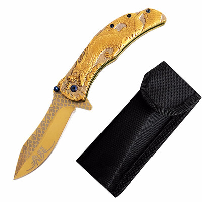 

CHACHEKA Golden Dragon Opera Tactical Outdoor Folding Knife Survival Tools Portable Camping Hunting Knives Fishing Jackknife AGift