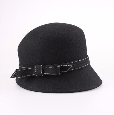 

New Arrival Winter Wool Hat Lady Fashion Autumn British Woolen Fedoras Hat Female Elegant Warm Party Cap B-7529