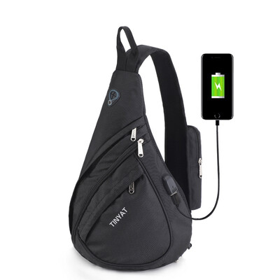 

TINYAT Sling Bag Chest Bag Travel Casual Crossbody Shoulder Bag for Women Men T509