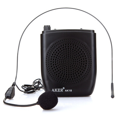 

AKER AK18 loudspeaker LCD monitor FM radio recording portable waist hanging loudspeaker small bee audio black
