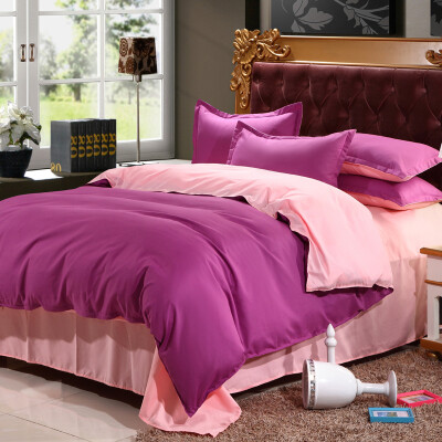 

Solid Color Classic 4Pcs Bedding Set Soft Comfortable Pillowcases Bed Linen Bedspread