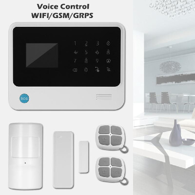 

433MHz Wireless WIFI GSM GPRS SMS Auto dial Alarm Security System LCD Display Door Sensor PIR Motion Sensor Phone APP