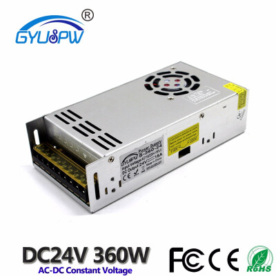 

Single Output Switching power supply DC24V 15A 360W Led Driver Transformer AC to DC 24V SMPS For Strip Lamp Light CCTV 3D Motor