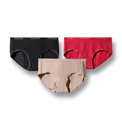 

Crab secret ladies panties 3 pieces underwear women modal triangle underwear light breathable underwear platinum black platinum red platinum skin l