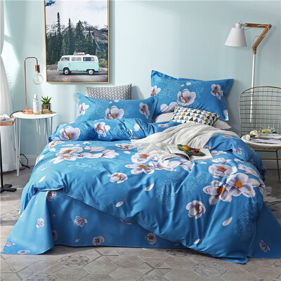 

SlowDream Begonia Flower Bedding Set Elegant Duvet Cover Active Printing Set Bed Linen Home Textiles Multi Size 4pcs