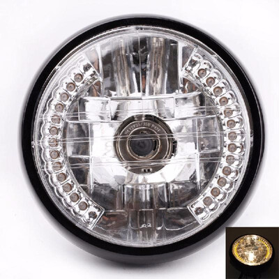 

7" Halo Motorcycle Headlight LED Turn Signal with H4 Bulb for Harley