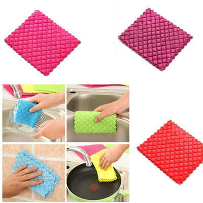 

3pcs High efficient Anti-Greasy Soft Microfiber cleaning cloth kitchen towel for wahing dish kitchen cleaning tool wiping rags