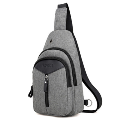 

ZHANAO new mens chest bag Oxford cloth splash-proof headphone hole large capacity shoulder bag