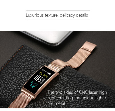 

Metal steel belt smart bracelet X3 with color screen Bluetooth health monitoring heart rate blood pressure sports pedometer