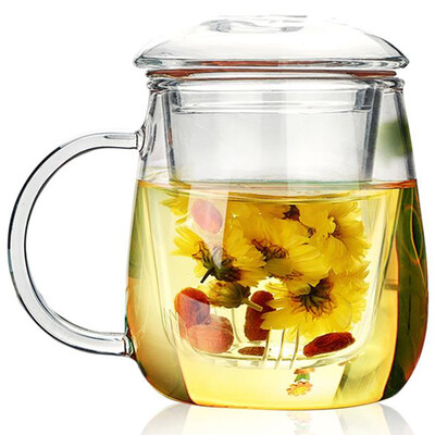 

RELEA Glass Heat-Resistant Tea Cup with Filter Mushroom-Shaped Cup 500ML