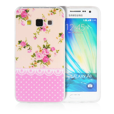 

MOONCASE Flowers Soft Flexible Silicone Gel TPU Skin Shell Back ЧЕХОЛ ДЛЯ Samsung Galaxy A3