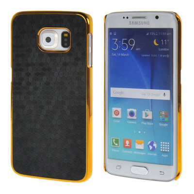 

MOONCASE Gold Chrome Scale films Style Hard Back Case Cover for Samsung Galsxy S6 Edge Black