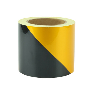 

Tuna yellow black 10CM wide reflective tape warning tape warning line isolation belt reflective film floor line reflective strip reflective car stickers security line