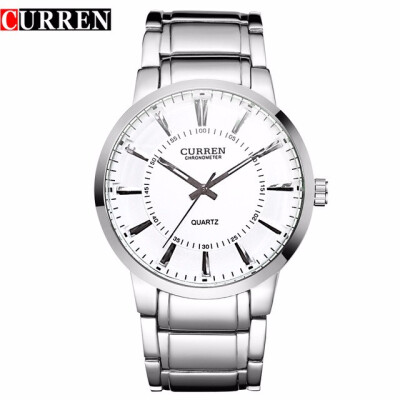 

curren famous watches quart watch design sport steel clock top quality military men male luxury Metal watchband 8001B