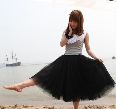 

Women Princess Fairy Princess Style 5 Layers Dress Gauze Bouffant Bohemia Skirt