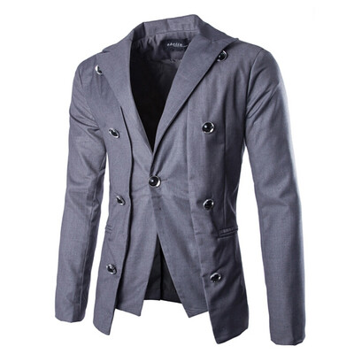 

Zogaa Mens Suit New Slim Double-breasted