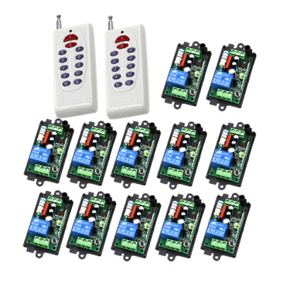 

MITI NEW AC 220V 1CH RF Wireless Home Light Remote Control 2 Transmitters and 12 Receivers Learning Code