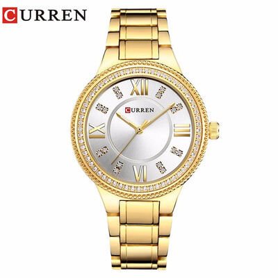 

CURREN 9004 Top Luxury Brand Women Quartz Watch Crystal Design Ladies wristwatches relogio feminino