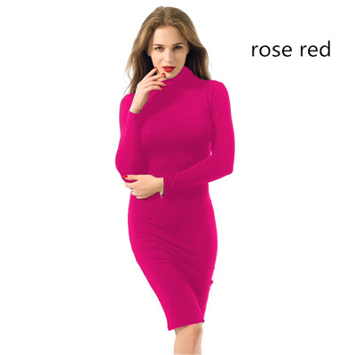 

Fashion Womens Bandage Dress Long Sleeve Sexy Nightclub Solid Color Dress Bottoming skirt