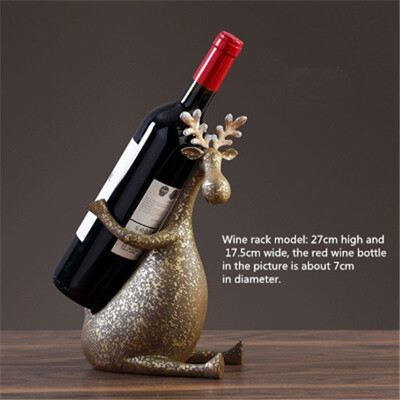 

American retro wine rack cup holder elk resin ornaments animal decorative rack home decor accessories furnishing wedding gift