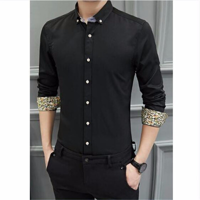 

2018 Autumn New Mens Shirt brand luxury mens casual long-sleeved short-sleeved dress shirt lapel floral shirt mens clothing