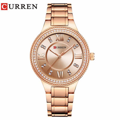 

CURREN 9004 Top Luxury Brand Women Quartz Watch Crystal Design Ladies wristwatches relogio feminino