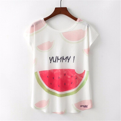 

Summer Novelty Women T Shirt Harajuku Kawaii Cute Style Nice Cat Print T-shirt