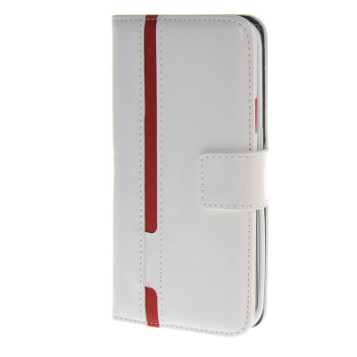 

MOONCASE Senior Leather Flip Wallet Card Slot Bracket Back Case Cover for Samsung Galaxy S6 Edge White