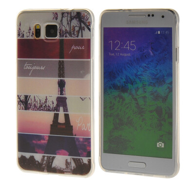 

MOONCASE Eiffel Tower Pattern Soft Silicone Gel TPU Flexible Shell Protective Case Cover for Samsung Galaxy Alpha G8508S a04