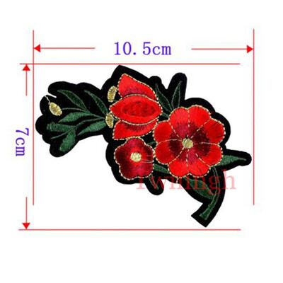 

1 Pc Brand Flower Patches Big Stickers Embroidery 3D Red Rose Applique Motif Applique Garment Women DIY Clothes Wedding Patch