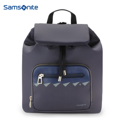 

Samsonite urban casual minimalist fashion computer bag geometric print backpack female CI409005 black