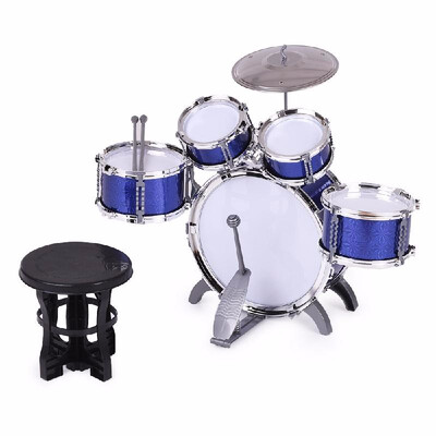 

ammoon Children Kids Drum Set Musical Instrument Toy 5 Drums with Small Cymbal Stool Drum Sticks for Boys Girls