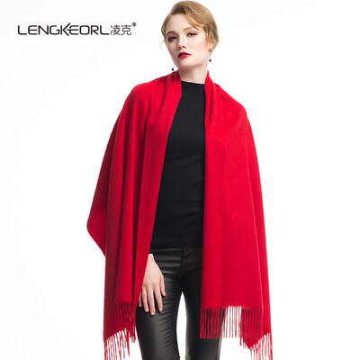 

Lingke LENGKEORL Camel water ripple cashmere shawl red scarf dual-use thick female winter long fashion winter bib annual meeting ZYLK04013 China Red