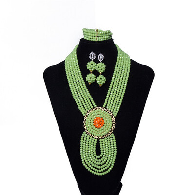 

Hand Made Red Crystal Fashion Jewelry African Wedding Beads Earrings Necklace Women Costume Party Nigerian Bridal Jewelry Set