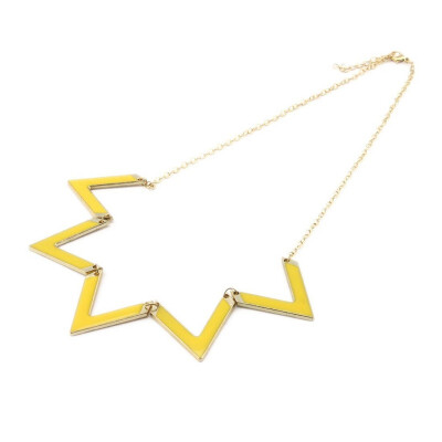 

Mix Colors Enamel Triangle Wave V shape Chain Style Adjustable Sweater Necklace