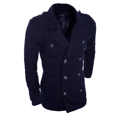 

Zogaa New Men's Wind Coat Fashion Double-breasted Slim