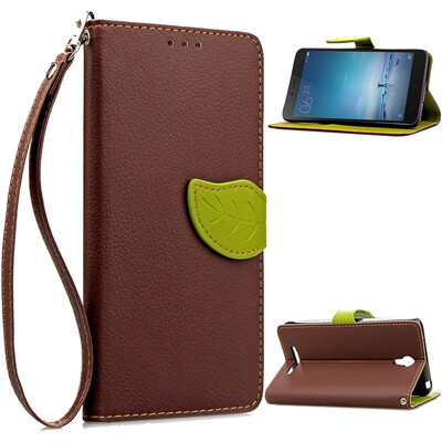 

MOONCASE [Leaves Magnetic Button] Premium PU Leather Wallet Pouch Flip Bracket TPU Cover Case for Xiaomi Redmi Note2 Hongmimi Note2 (5.5inch