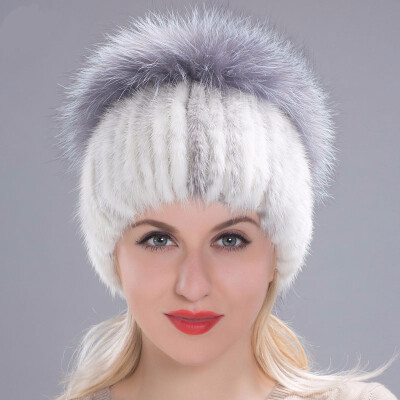 

Winter womens hat real mink fur hat mink fox fur plated caps woman russian new womens fur hat