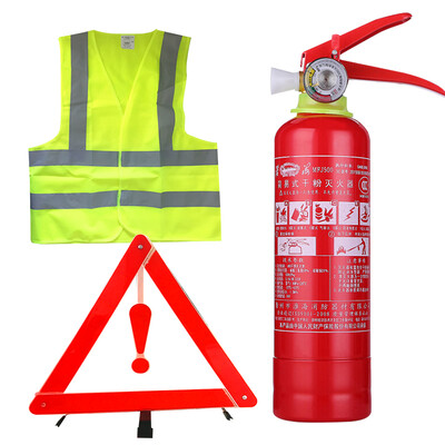

Huaihai car emergency rescue kit box dry powder fire extinguisher 500g tripod warning sign reflective vest car safety suit fire annual inspection fire extinguisher car three-piece