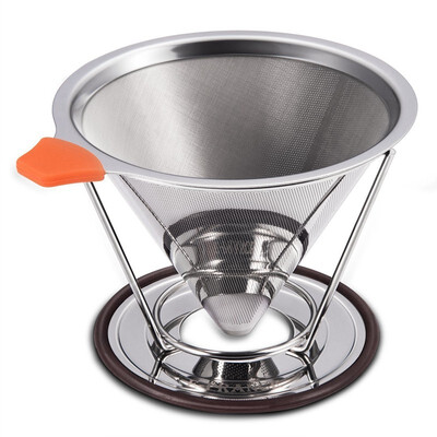 

UpperX Stainless Steel Coffee Filter Basket Reusable Pour Over Coffee Filter Cone Coffee Dripper Outdoor portable Filters