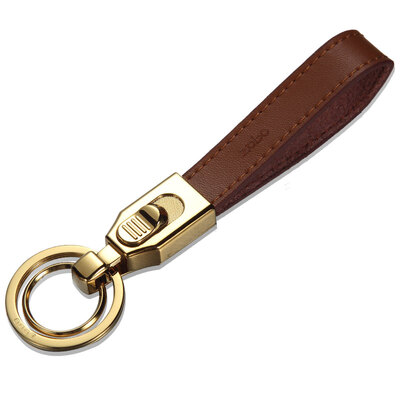 

Authentic zobo car key chain push plate opening portable child double key ring leather key rope car accessories birthday gift ZB-936 black