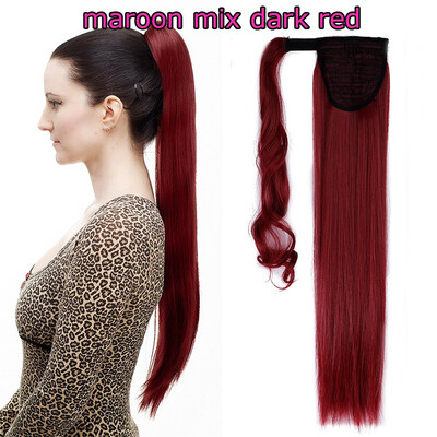 

Hot Sell Sexy Long Straight Curly Tie upWrap Around Ponytail Clip in Hair Extensions 17-26 inch