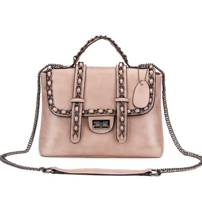 

Realer new women chain shoulder bag fashion black handbags PU leather tote bags high quality female bag