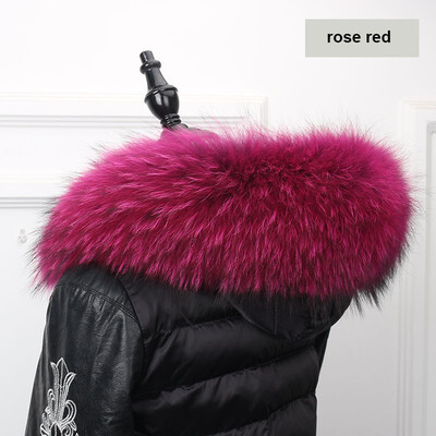 

MSMinShu Big Fur Collar Genuine Raccoon Fur Hood Trim Scarf Black Color Hoodie Fur Trim Fox Fur Collar Scarf Custom Made