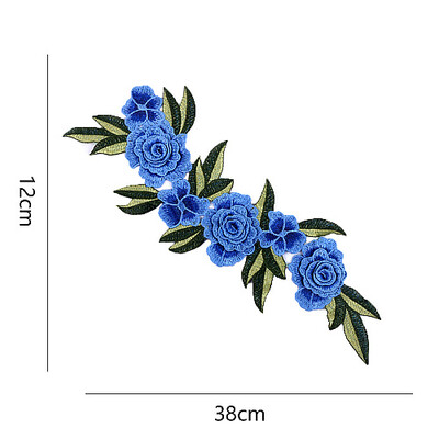 

Sunbling Big Flower Patch Clothing Embroidery Applique For Wedding Dress Lace Multilayer Flower DIY Handmade