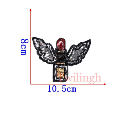 

1Pc Lip Patches Iron On Embroidered Sequined Patch Flower Heart Love Applique DIY Sewing Fabric Repair Clothes Patches Stickers