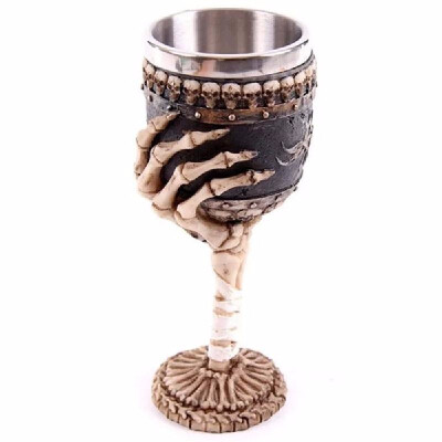 

Hot Unique Creative Novelty Resin Stainless Steel Liner Creepy 3D Pattern Goblet Beer Milk Coffee Cup Tankard Drinkware for Hallow