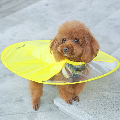 

Letskeep dog Funny Round rain coat Pet raincoat hooded waterproof round dish Costumes for small dog