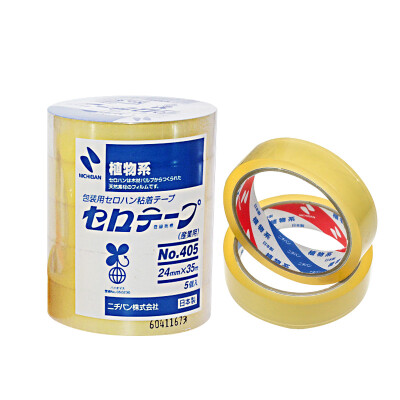 

NICHIBAN Japan imported Miqibang 405 plant environmental protection transparent glass tape 5 rolls 24mm 35 meters office stationery industrial test sealing